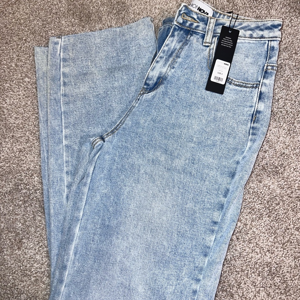 Fashion Nova Sky Blue High Rise Jeans